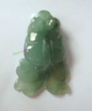 Antique Vintage Chinese Jadeite Jade Pendant Necklace Goldfish photo