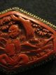 Chinese Antique Export Cinnabar Red Broach China Marked Estate Asian Oriental Necklaces & Pendants photo 5
