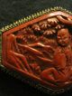Chinese Antique Export Cinnabar Red Broach China Marked Estate Asian Oriental Necklaces & Pendants photo 7