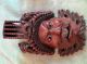 Antique Matching Hand Carved Chinese Wood Mask Inlaid Eyes And Dragon Teeth Masks photo 1