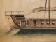 A Good Chinese Rice - Paper (pith) Painting Of A Junk 19thc (a) Paintings & Scrolls photo 1