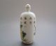 Chinese Handmade Coloured Drawing Ceramic Chrysanthemum Birds Snuff Bottle Snuff Bottles photo 3