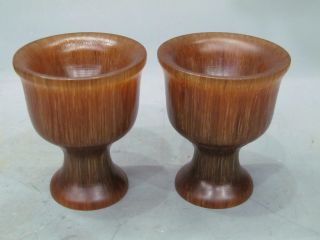 Chinese Ox Horn Carving A Pair Cup photo