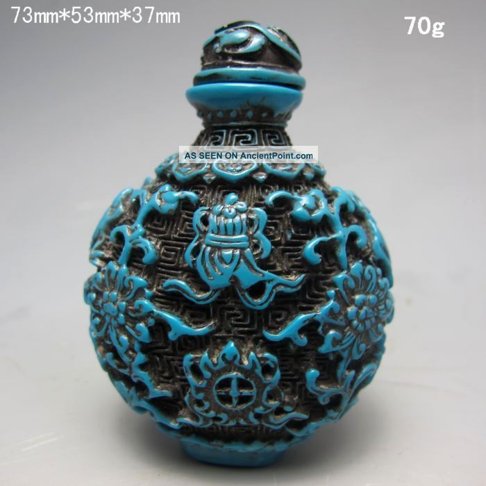 Chinese Turquoise Hand - Carved Snuff Bottle Nr/xb2003 Snuff Bottles photo