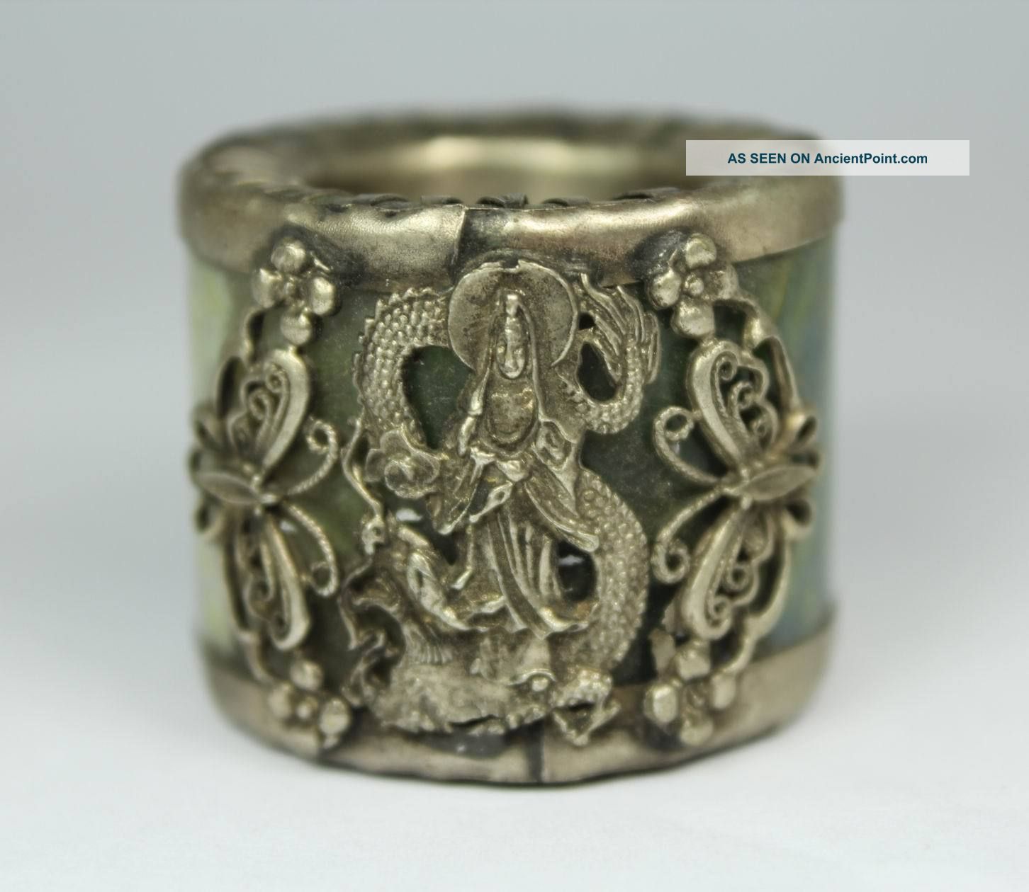 Chinese Handwork Kwan - Yin Old Jade Ring Uncategorized photo