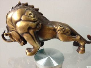 Chinese Bronze Old Vivid Powerful Rhinoceros Statue Lifelike Unique 2 photo