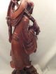 Large Chinese Carved Hardwood Figure Of A Traveling Old Man 19thc Woodenware photo 9