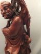 Large Chinese Carved Hardwood Figure Of A Traveling Old Man 19thc Woodenware photo 5