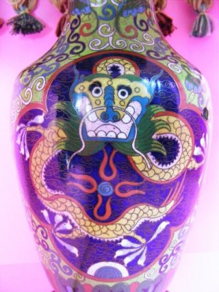 Nana ' S Antique Chinese Imperial Cloisonne Dragon Table Lamp 21 