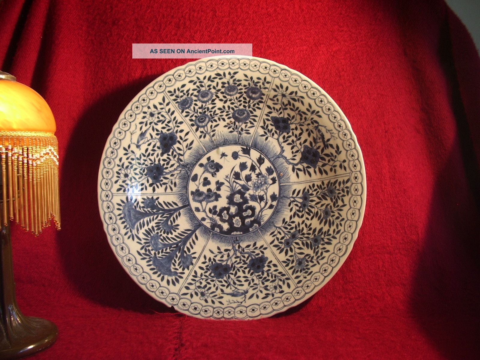 A Large Nineteenth Century Chinese Blue And White Deep Dish Plates photo