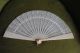 Hand Fan Ox Bone Rare Handcarved Oriental Antique Vintage Ca 1900 Very Old See Fans photo 4