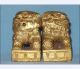Pair Of Antique Chinese Gold Gilt Wooden Lions/foo Dogs Foo Dogs photo 1