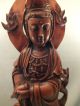 Large Chinese Carved Boxwood Figure Of Guanyin Early 20thc Woodenware photo 1