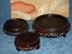 Set Of 3 Chinese/japanese Wooden Vase Stands - - 3 Different Sizes - 1 Vases photo 1