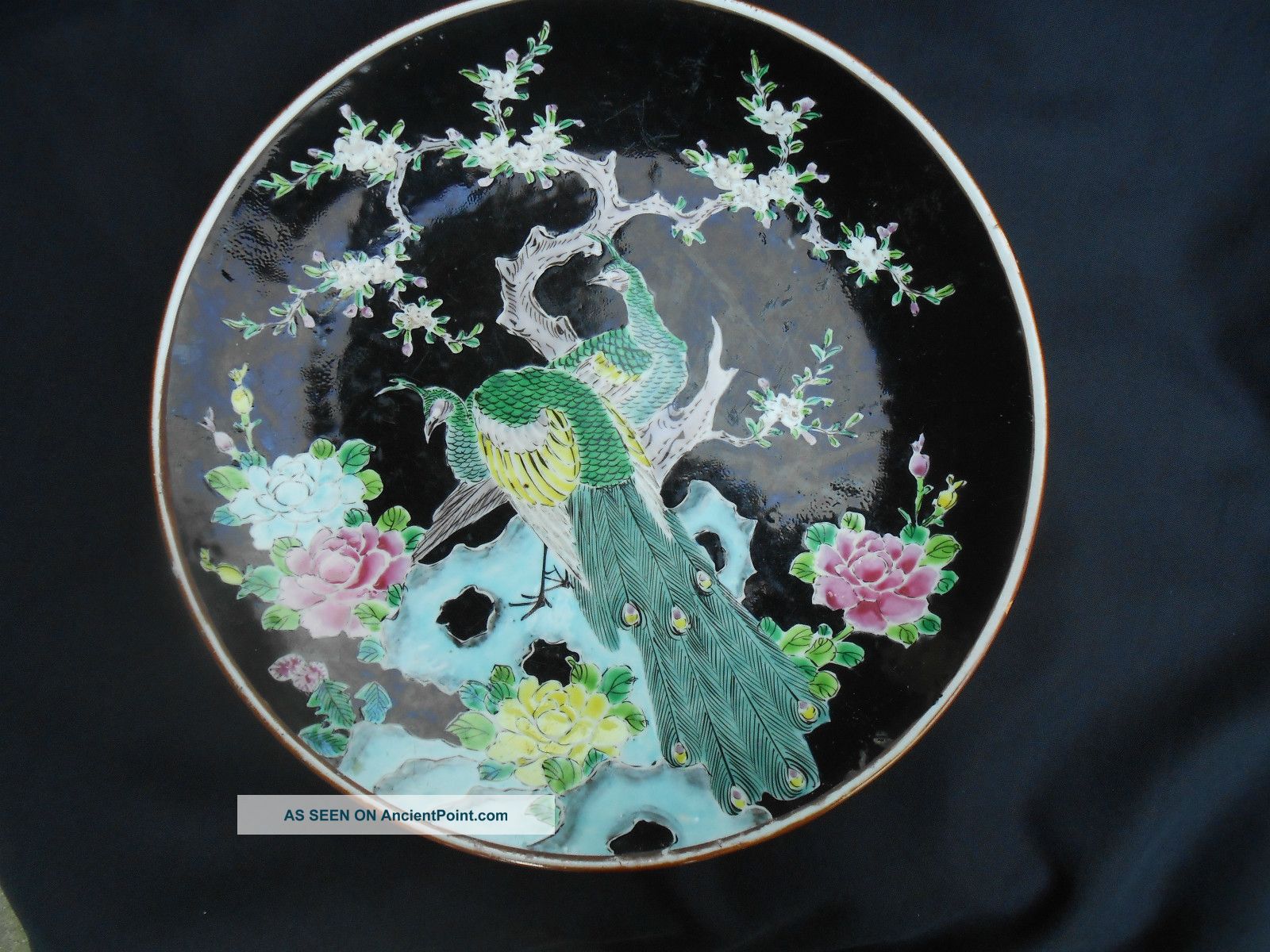 Antique Japanese Peacock Charger - Plates photo