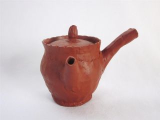 Japanese Vintage Tokoname Ware Teapot W/sign; Tasteful Hand - Molded Shape/ 230 photo
