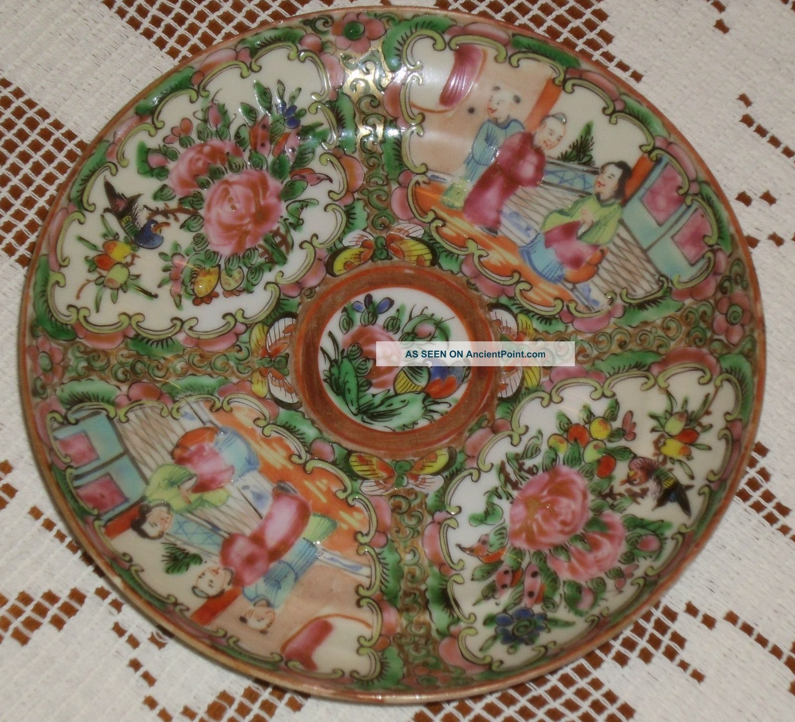 Antique China Rose Medallion Teacup Saucer 5 - 5/8 