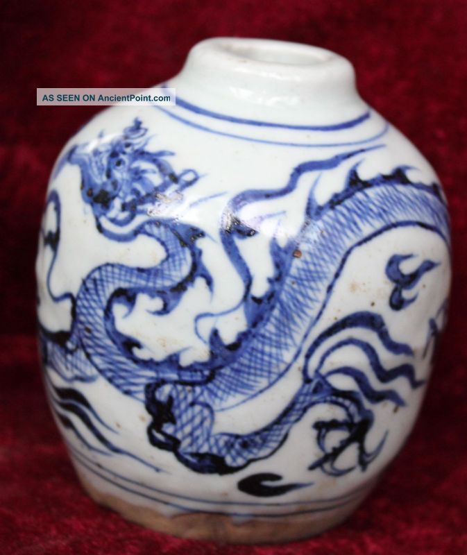 China ' S Old Rare Green Dragon Grain Vase Vases photo