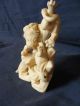 Antique Carved Bone Okimono Of A Lion And Hare C1900 Other photo 1