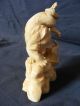 Antique Carved Bone Okimono Of A Lion And Hare C1900 Other photo 4