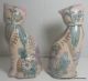 Pair Of 2oth Century Chinese Hand Painted Enameled Porcelain Seated Cat Figures Other photo 2