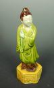 Chinese Antique Vintage Colorful Hand Painted Porcelain Man Statue Men, Women & Children photo 1