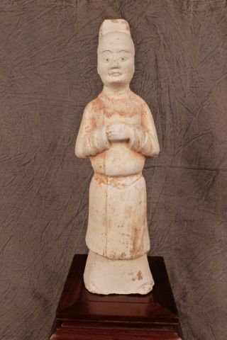 Tang Dynasty (ad 618 - 906) Tall Hand Painted Chinese Pottery Figure W C.  O.  A. photo