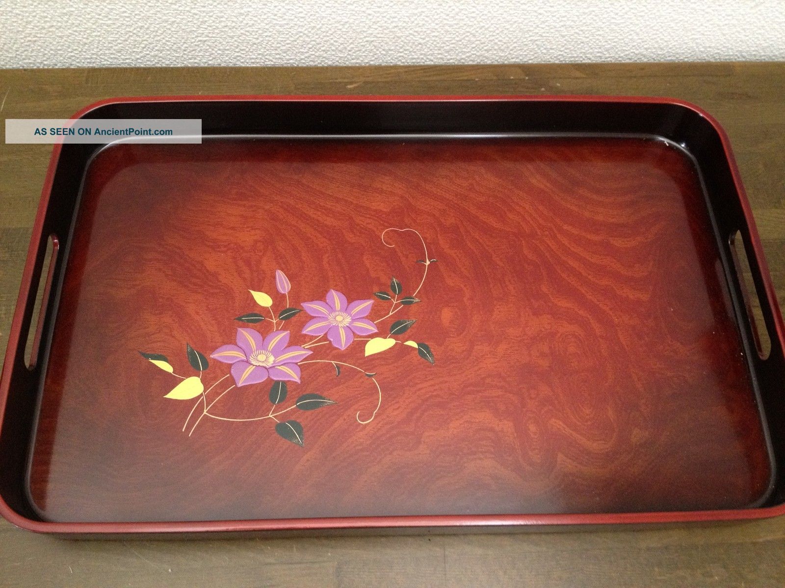 155 ~tessen Clematis Tea Tray~ Japanese Traditional Item Other photo