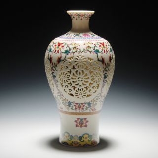 Archaize Chinese High - Grade Tusk Porcelain Double - Layer With Hollow Out Vase photo
