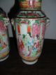 Pair Of 19th Century Canton Chinese Famille Rose Vases Standing 15.  8 Cm High Vases photo 2