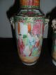 Pair Of 19th Century Canton Chinese Famille Rose Vases Standing 15.  8 Cm High Vases photo 3