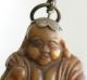 Very Old Rare Chinese Happy Buddha Toggle Made Of Resin With Silver Trimmings Statues photo 1