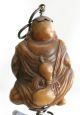 Very Old Rare Chinese Happy Buddha Toggle Made Of Resin With Silver Trimmings Statues photo 2