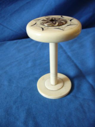 Antique Chinese Early 1900s Art Deco Faux Ivory Hat Pin Holder photo