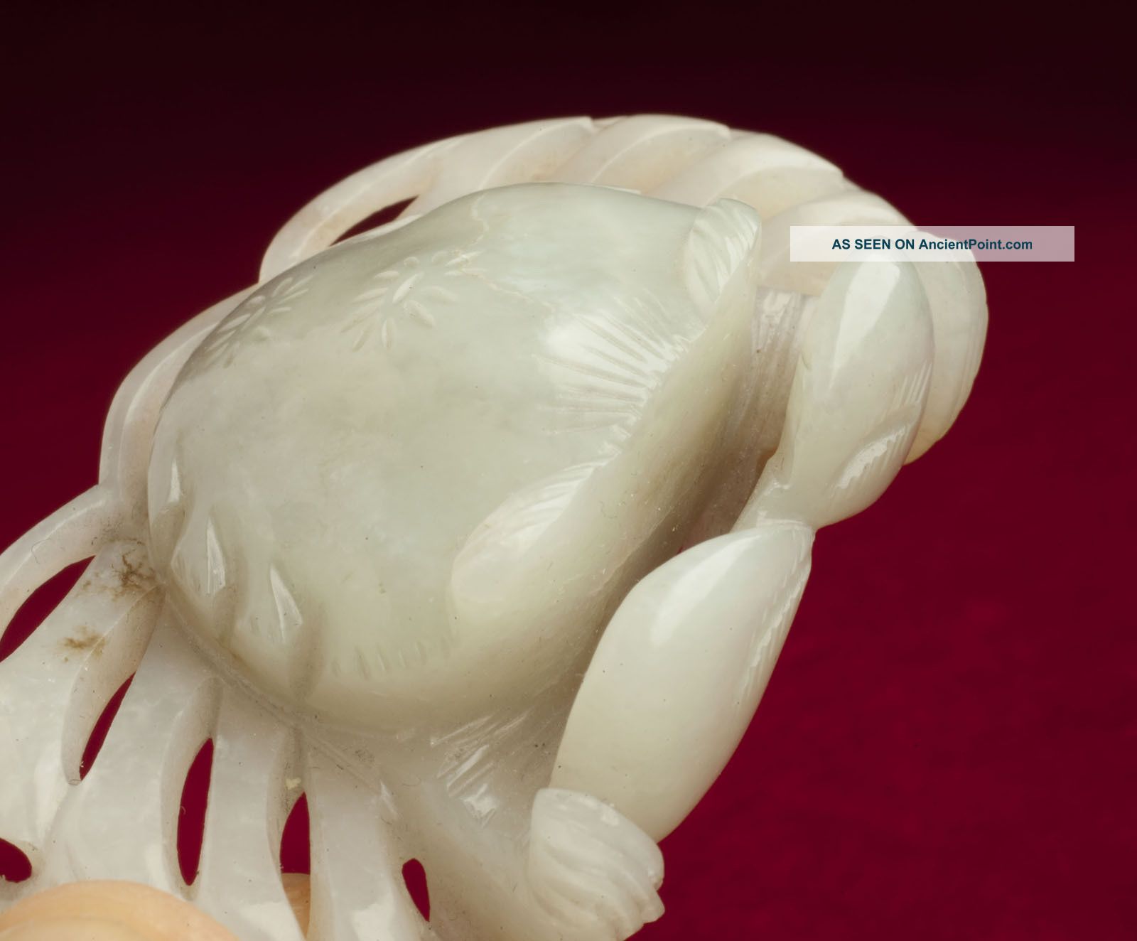 Fine Antique Chinese White Jade Crab 17th - 19th Century Qing Dynasty Manchu Other photo