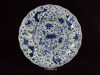 A Stunning Chinese Porcelain Plate,  Kangxi Period,  Several Fish,  Marked photo
