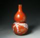 Old Chinese Double Gourd Coral Ground + Gilt Vase W Mille Fleur Design Vases photo 3