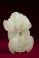Fine 19th Century Antique Chinese Jade 2 Bats & Coin Pendant Other photo 1