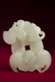 Fine 19th Century Antique Chinese Jade 2 Bats & Coin Pendant Other photo 4