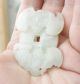 Fine 19th Century Antique Chinese Jade 2 Bats & Coin Pendant Other photo 5