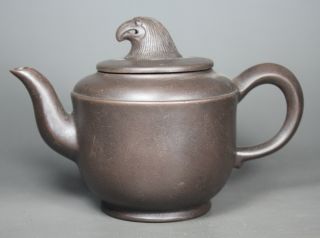 Chinese Old Purple Sands Handwork Tea Pot Owl Lid photo