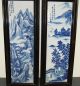 Large Pair Of Chinese Porcelain Framed Blue And White Plaques Other photo 1