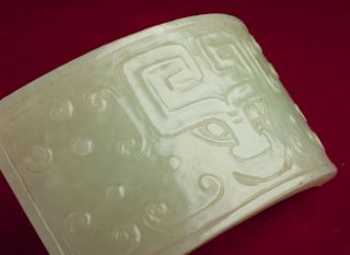 Fine Antique Chinese Ming Dynasty Celadon Jade Belt Plaque 1368 - 1644 Or Earlier photo