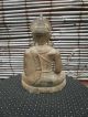 Antique Thai Cambodian Bronze Khmer Seated Crowned Buddha In 
