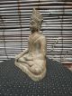 Antique Thai Cambodian Bronze Khmer Seated Crowned Buddha In 
