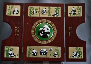 Seven Gold Plated Decals Commemorative Set For Giant Pandas photo
