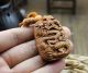 Peach Wood Carved Chinese Totem Dragon Amulet Netsuke Statue Pendant Key Chain Buddha photo 3