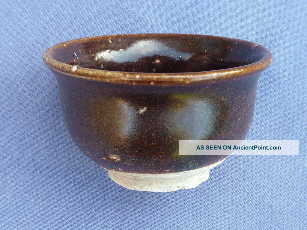 Chinese Sung Dyn Flair Top Small Bowl Brown Glaze Vases photo