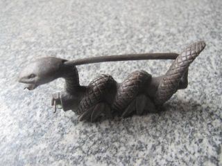 Snake Chinese Old Style Lock And Key Animal Bronze Unique Vivid 2 photo