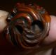 Amazing Netsuke Dragon In The Waves Expertly Carved C20th Signed Rare Netsuke photo 2